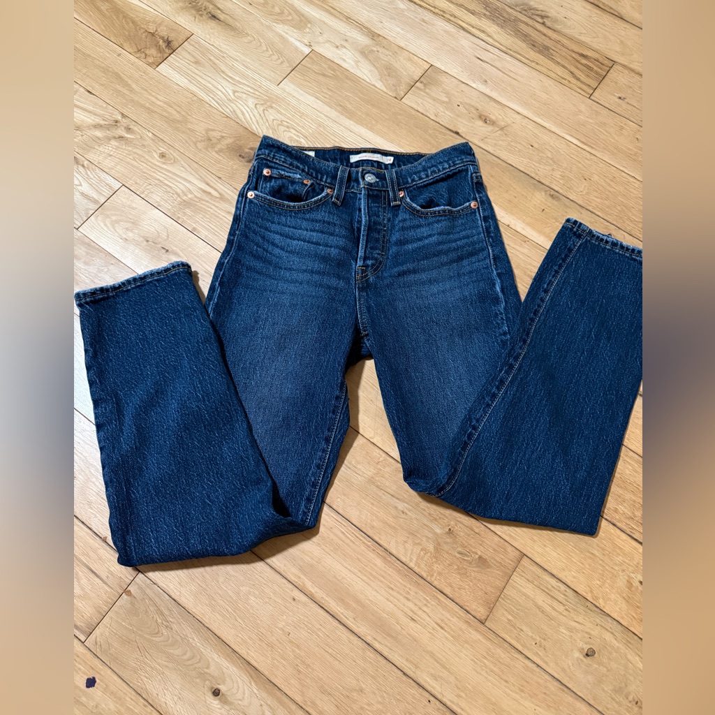Levi's Women's Straight-Leg Jeans In Dark Blue Denim